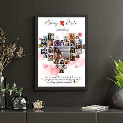 Heart Shape Customized Birthday Photo Frame Gift