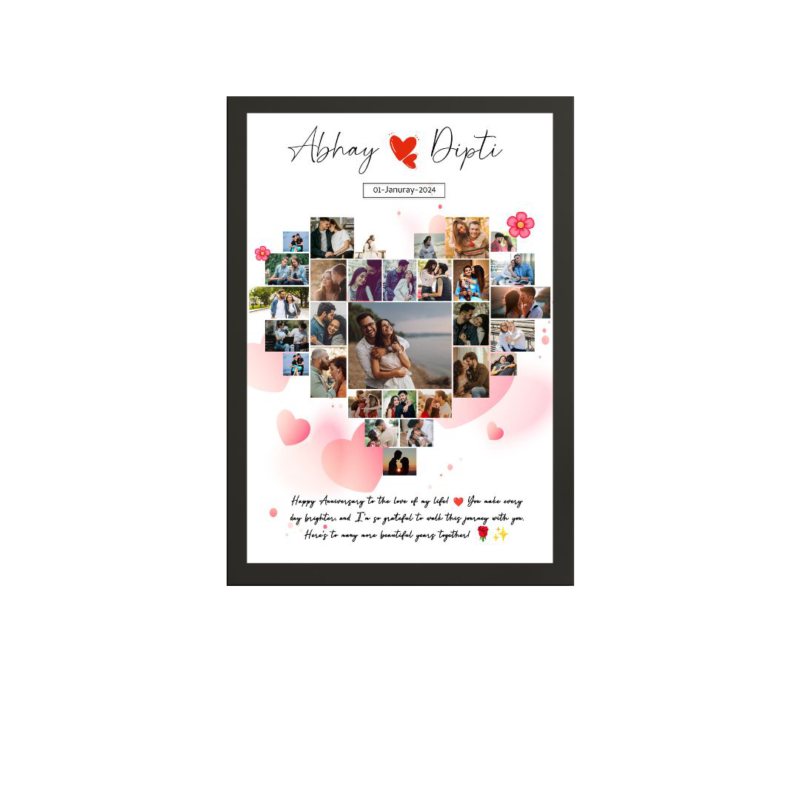 Heart Shape Customized Birthday Photo Frame Gift
